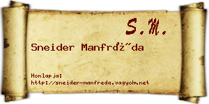 Sneider Manfréda névjegykártya